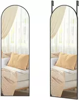 Songmics Viso ilgio veidrodis 120 x 40 cm lenktas rašalas juodas