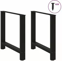 Valgomojo stalo kojos, juodos, 2 vnt., 70x(72-73) cm, plienas