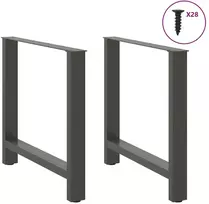 Valgomojo stalo kojos, antracito spalvos, 2 vnt., 70x(72-73) cm, plienas