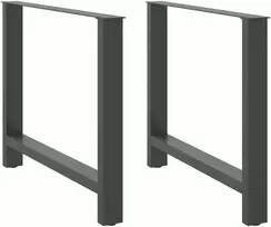 Valgomojo stalo kojos, antracito spalvos, 2 vnt., 90x(72-73) cm, plienas