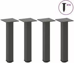 Kavos staliuko kojelės, 4 vnt., antracito spalvos, 42-44 cm, plienas