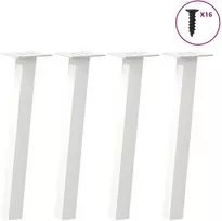 Kavos staliuko kojelės, 4 vnt., baltos, 30 cm, plienas