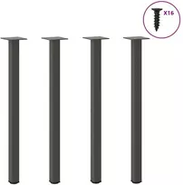Konsolinio stalo kojos, 4 vnt., antracito spalvos, 72-74 cm, plienas