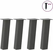 Kavos staliuko kojelės, 4 vnt., antracito spalvos, 30 cm, plienas