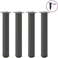 Konsolinio stalo kojos, 4 vnt., antracito spalvos, 72-74 cm, plienas
