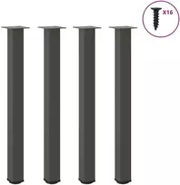 Baro stalo kojos, 4 vnt., antracito spalvos, 90-92 cm, plienas