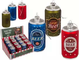 Stiklinis eglės žaisliukas "BEER"