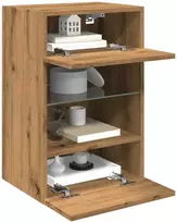 TV staliukas Sieninės spintelės su LED apšvietimu televizoriui, 2vnt., artisano, 40x30x60,5cm