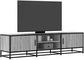 TV staliukas Televizoriaus spintelė, pilka, 160x35x41cm, mediena ir metalas