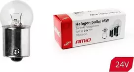 Halogeninės lemputės R5W BA15S 24V 10 vnt. amio-01003