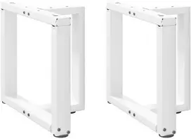 Kavos staliuko kojelės, 2 vnt., baltos, 50x25x(42-43) cm, plienas, T formos