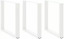 Valgomojo stalo kojelės, 3 vnt., baltos, 90x(72-73) cm, plienas, U formos
