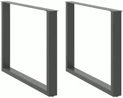 Valgomojo stalo kojos, U formos, 2 vnt., antracito spalvos, 100x(72-73) cm, plienas