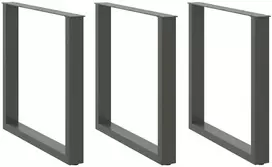 Valgomojo stalo kojos, 3 vnt., antracito spalvos, 80x(72-73) cm, plienas, U formos