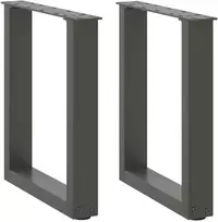 Kavos staliuko kojelės, 2 vnt., antracito spalvos, 38x(42-43) cm, plienas