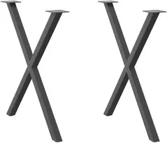 Valgomojo stalo kojos, X formos, 2 vnt., antracito spalvos, 70x(72-73) cm, plienas