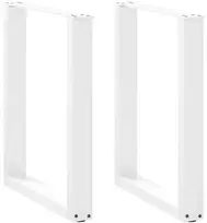 Valgomojo stalo kojelės, 2 vnt., baltos, 60x(72-73) cm, plienas, U formos