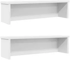 Virtuvės lentynos, sukraunamos, 2 vnt., baltas, 60x15x16cm