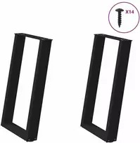 Valgomojo stalo kojelės, U formos, 2 vnt., juoda, 50x(72-73)cm