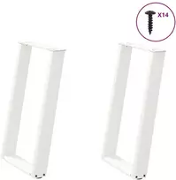 Valgomojo stalo kojelės, U formos, 2 vnt., balta, 50x(72-73)cm