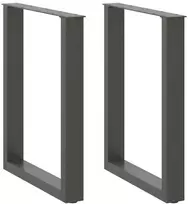 Valgomojo stalo kojos, U formos, 2 vnt., antracito spalvos, 70x(72-73) cm, plienas