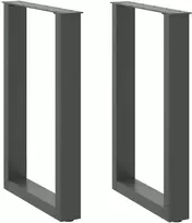 Valgomojo stalo kojos, U formos, 2 vnt., antracito spalvos, 50x(72-73) cm, plienas