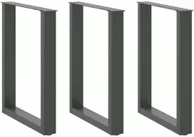 Valgomojo stalo kojos, 3 vnt., antracito spalvos, 70x(72-73) cm, plienas, U formos