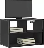 TV staliukas Televizoriaus spintelė, juoda, 60x31x39,5cm, mediena ir metalas