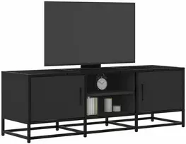 TV staliukas Televizoriaus spintelė, juoda, 120x35x41cm, mediena ir metalas