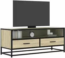TV staliukas Televizoriaus spintelė, ąžuolo, 100x34,5x40cm, mediena/metalas