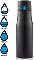 Gertuvė XD XCLUSIVE, 650ml, nerūdijančio plieno korpusas, fiksuojanti išgerto vandens kiekį, juodos sp.