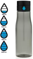 Gertuvė XD XCLUSIVE, 600ml, fiksuojanti išgerto vandens kiekį, permatomas juodos sp. tritano plastikas