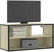 TV staliukas Televizoriaus spintelė, ąžuolo, 80x31x39,5cm, mediena/metalas