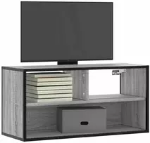 TV staliukas Televizoriaus spintelė, pilka, 80x31x39,5cm, mediena ir metalas