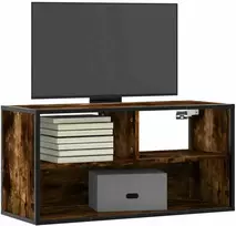 TV staliukas Televizoriaus spintelė, dūminė, 80x31x39,5cm, mediena/metalas