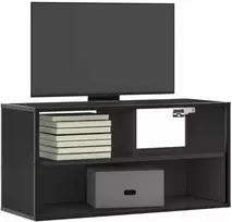 TV staliukas Televizoriaus spintelė, juoda, 80x31x39,5cm, mediena/metalas