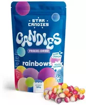 Supergarden STAR CANDIES šaltyje džiovinti saldainiai "Rainbows", 120g