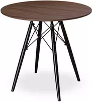 PARIS Juodas DTW apvalus stalas, 80 cm, uosis