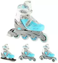 NH18331 MĖLYNA 4in1 DYDIS. M (35-38) INLINE PAČIŪRĖS SU MATMENYS THE NILS EXTREME HOCKEY SKY