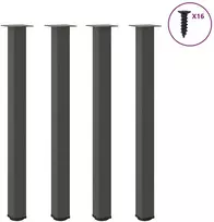 Baro stalo kojos, 4 vnt., antracito spalvos, 110-112 cm, plienas
