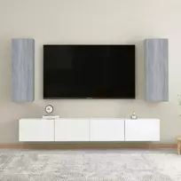 TV staliukas Televizoriaus spintelės, 2vnt., pilkos, 30,5x30x90cm, mediena