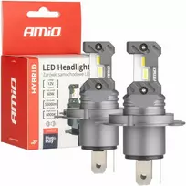 LED žibintų lemputės Hybrid series H4 H19 6000K Canbus 60W AMIO-04114