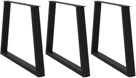 Valgomojo stalo kojos, 3 vnt., juodos, 90x(72-73,3) cm, plienas, V formos