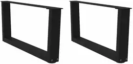 Kavos staliuko kojelės, V formos, 2 vnt., juodos, 70x(30-31,3) cm, plienas