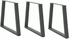 Valgomojo stalo kojos, 3 vnt., antracito spalvos, 80x(72-73,3) cm, plienas, V formos