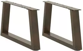 Kavos staliuko kojelės, V formos, 2 vnt., natūralus plienas, 60x(30-31,3) cm, plienas