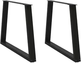 Valgomojo stalo kojos, V formos, 2 vnt., juodos, 100x(72-73,3) cm, plienas