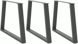 Valgomojo stalo kojos, 3 vnt., antracito spalvos, 90x(72-73,3) cm, plienas