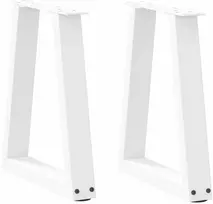 Kavos staliuko kojelės, V formos, 2 vnt., baltos, 28x(42-43,3) cm, plienas