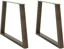 Valgomojo stalo kojelės, V formos, 2 vnt., natūralus plienas, 100 x (72-73,3) cm, plienas
